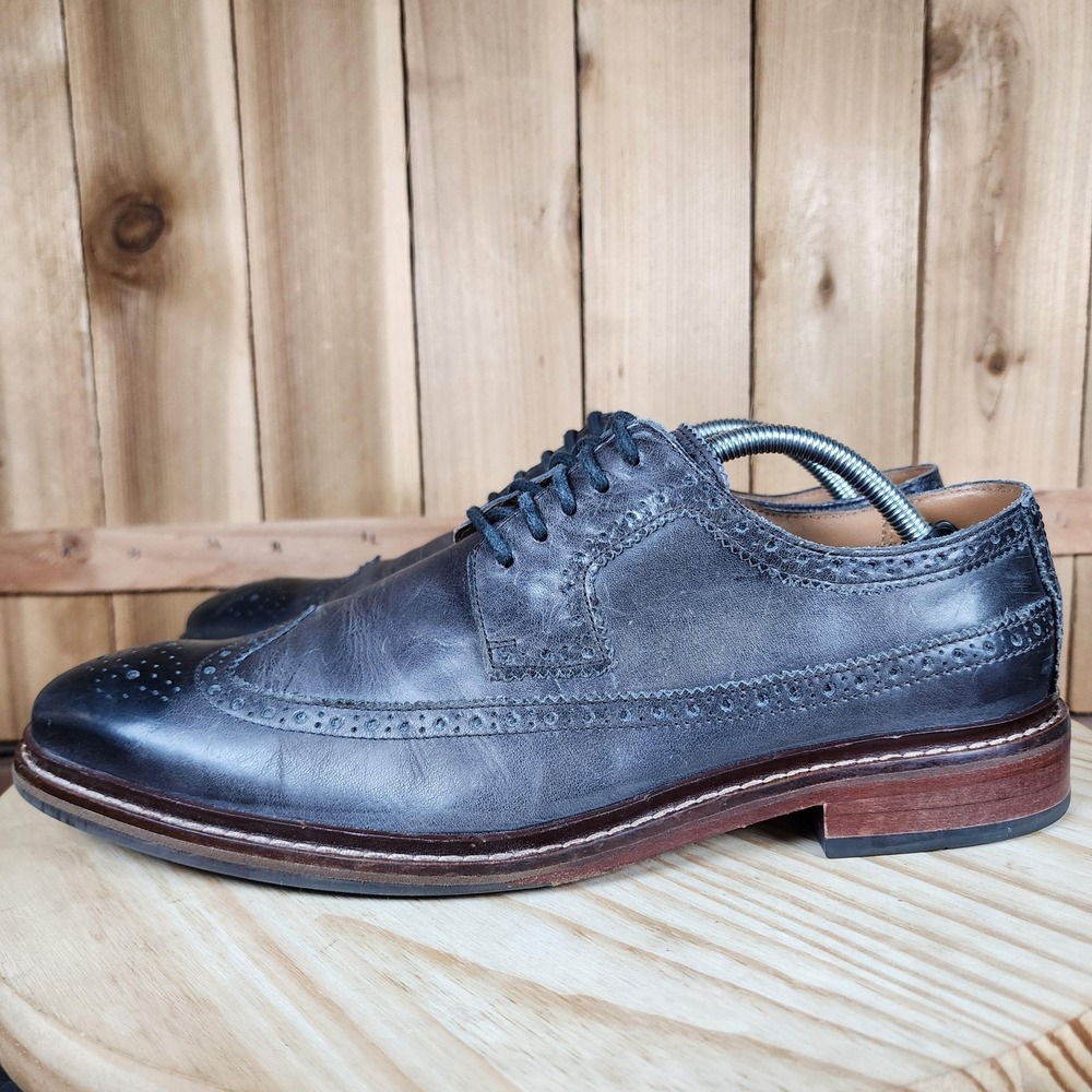 Cole Haan Williams‎ Wingtip Oxford Mens 10 M Gray Leather Brogue Dress Shoes